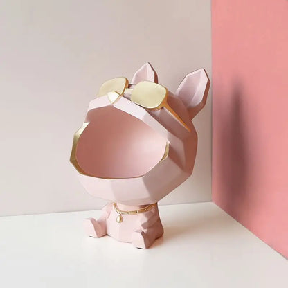 Cane Scultura Portaoggetti – Originale Soprammobile con Bocca Grande, Portachiavi, Portarossetti o Decorazione per Ingresso, Scrivania e Casa