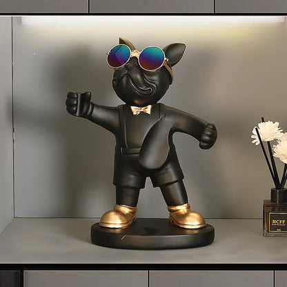 Elegante Portabottiglie French Bulldog Scultura Cane Origininale Idea Regalo