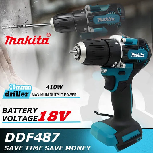 Makita DDF487 18V Cacciavite Trapano a percussione senza fili Elettrico Velocità variabile Motore Brushless Utensili elettrici a percussione Trapano elettrico