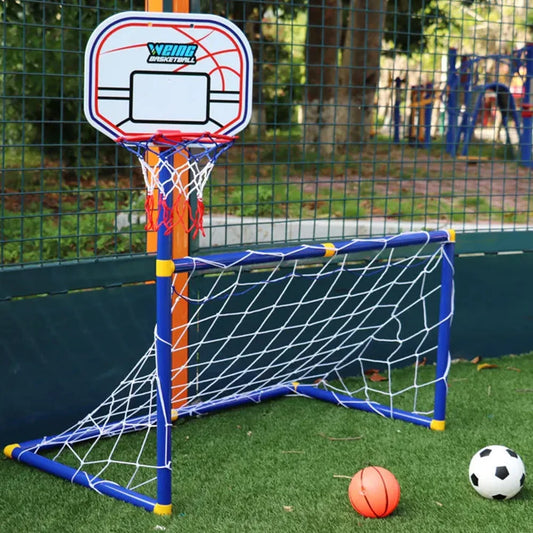 Porta da calcio per bambini staccabile, porta da calcio, set di pali per porta da calcio, giochi divertenti, giocattoli con supporto da basket.