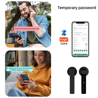 Serratura Elettronica Intelligente con Impronta Digitale, Bluetooth, Password, Chiave e App Tuya/Smartlife per Camere da Letto