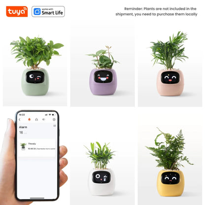 Il Vaso Intelligente che Rende il Giardinaggio Facile, Divertente e Hi-Tech con Oltre 49 Espressioni, 7 Sensori Intelligenti e Chip AI