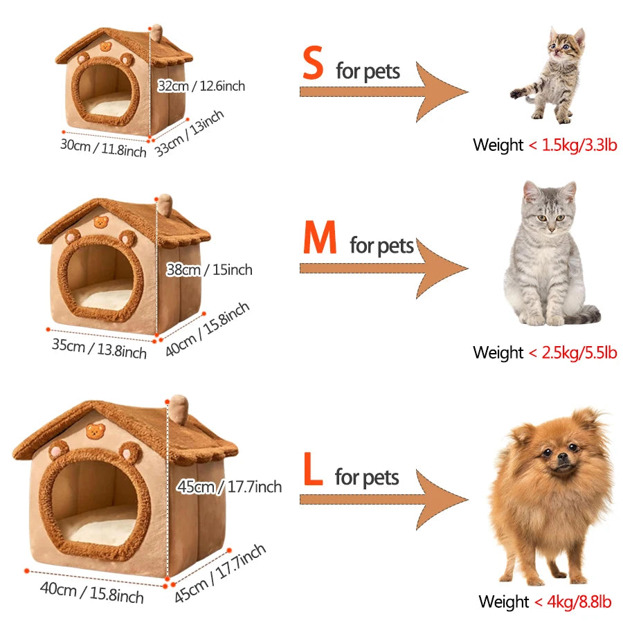 Cuccia per Gatti e Cani Pieghevole e Lavabile - Casa per Animali Domestici Piccoli e Medi, Letto Morbido per Cani e Gatti
