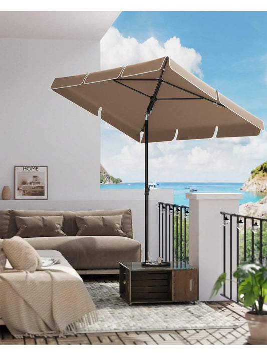 SONGMICS Ombrellone da Giardino 200 x 125 cm, UPF 50+, Inclinazione Bidirezionale 30°, Altezza Regolabile, per Balcone Giardino, Base Non Inclusa