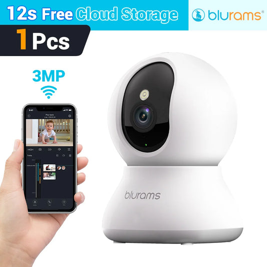 Blurams 5G Baby Monitor Camera Telecamera di sicurezza domestica 2K HD con rilevamento del movimento e audio bidirezionale, facile da installare, visione nitida di giorno e di notte
