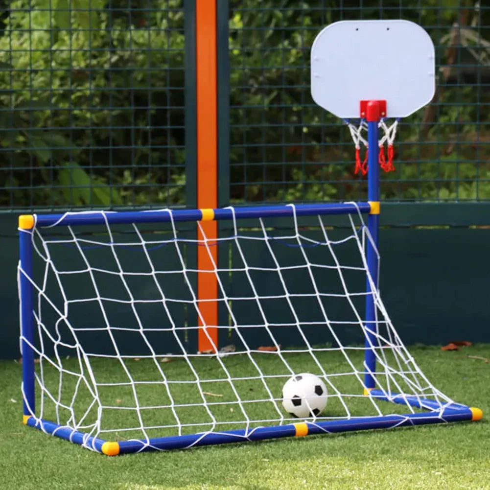 Porta da calcio per bambini staccabile, porta da calcio, set di pali per porta da calcio, giochi divertenti, giocattoli con supporto da basket.