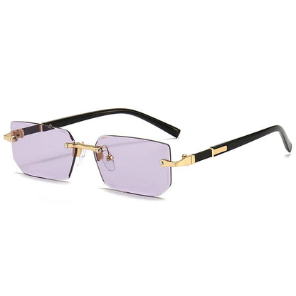 Occhiali da sole alla moda senza montatura da uomo e da donna, popolari occhiali da sole senza montatura da uomo e da donna, classici, quadrati, piccoli, estivi, da viaggio