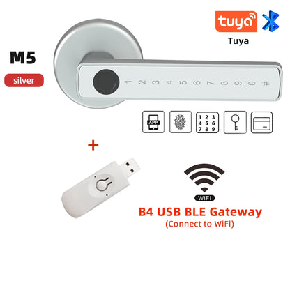 Serratura Elettronica Intelligente con Impronta Digitale, Bluetooth, Password, Chiave e App Tuya/Smartlife per Camere da Letto