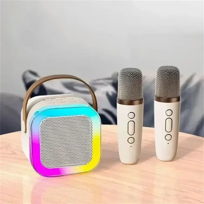 Karaoke Portatile - Divertimento Senza Limiti con Bluetooth 5.3, 2 Microfoni e Audio HiFi per Tutta la Famiglia!