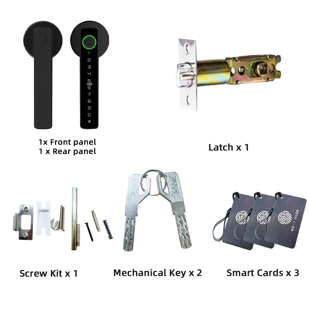 Serratura Elettronica Intelligente con Impronta Digitale, Bluetooth, Password, Chiave e App Tuya/Smartlife per Camere da Letto