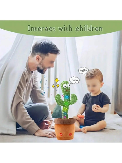 Cactus Parlante e Danzante - Giocattolo Interattivo per Bambini e Bambine, Canto, Ripetizione e Registrazione