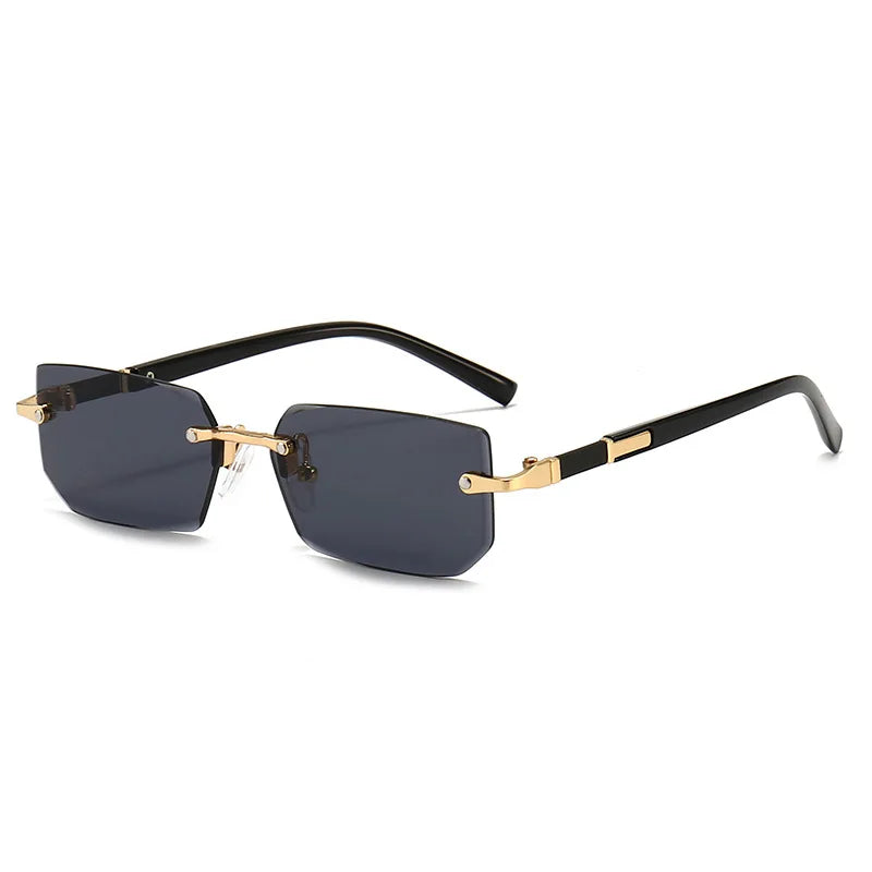 Occhiali da sole alla moda senza montatura da uomo e da donna, popolari occhiali da sole senza montatura da uomo e da donna, classici, quadrati, piccoli, estivi, da viaggio