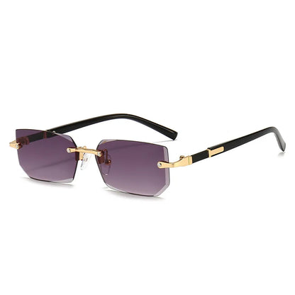 Occhiali da sole alla moda senza montatura da uomo e da donna, popolari occhiali da sole senza montatura da uomo e da donna, classici, quadrati, piccoli, estivi, da viaggio