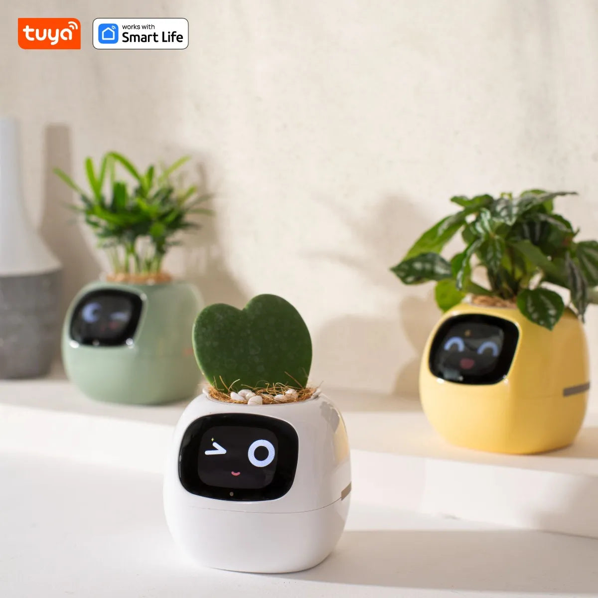 Il Vaso Intelligente che Rende il Giardinaggio Facile, Divertente e Hi-Tech con Oltre 49 Espressioni, 7 Sensori Intelligenti e Chip AI