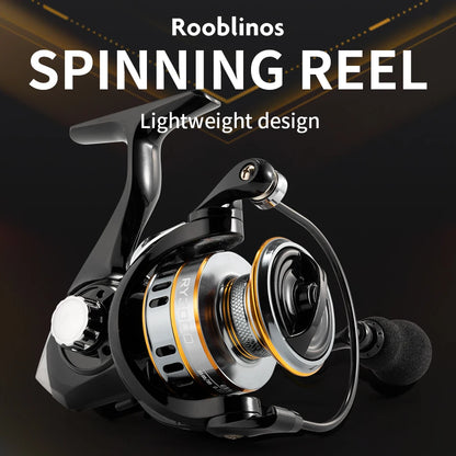 ROOBLINOS RY Mulinelli da spinning Mulinello da pesca in acqua salata e dolce Telaio in metallo ultraleggero Mulinelli da pesca lisci e resistenti ad alta velocità