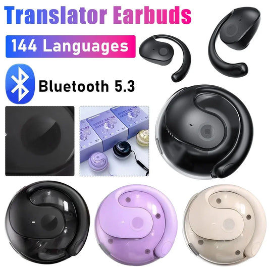 Auricolari di traduzione wireless BT 144 lingue Auricolari di traduzione in tempo reale per riunioni di viaggio Auricolari di traduzione intelligenti 2025
