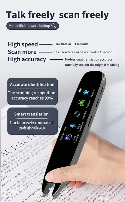 Penna Traduttore con Schermo Touch, Wi-Fi/Hotspot, Funzione Offline - Scansione, Traduzione Vocale e Fotografica in 112 Lingue