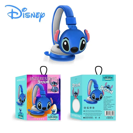 Cuffie Pieghevoli Wireless Bluetooth Disney Stitch AH-806 - HiFi Stereo Sound, Cancellazione Rumore, Microfono Integrato, Impermeabili, Regalo Ideale per Bambini