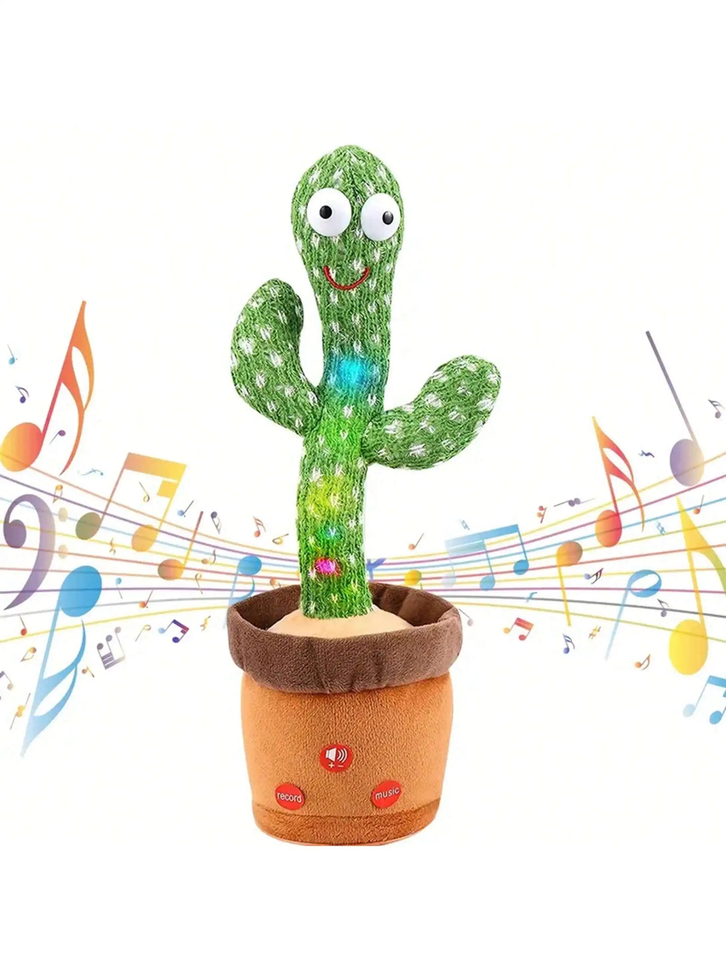Cactus Parlante e Danzante - Giocattolo Interattivo per Bambini e Bambine, Canto, Ripetizione e Registrazione