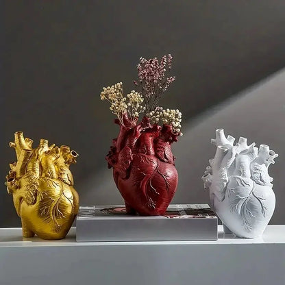 Vaso a Forma di Cuore in Resina - Elegante Decorazione per Piante e Fiori