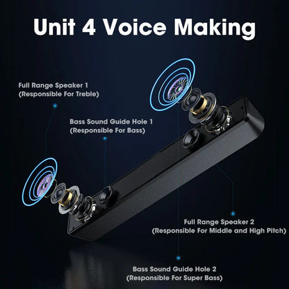 Altoparlante Surround Bluetooth 4D  Soundbar Home Theater con Subwoofer - Bassi Potenti